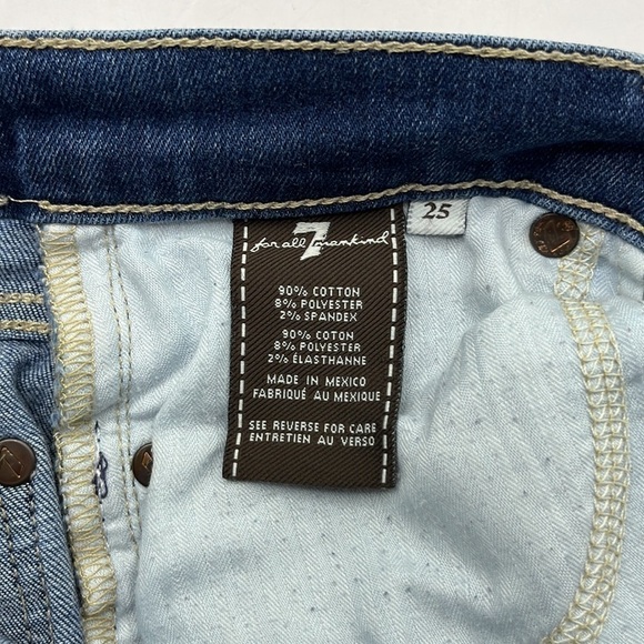 7 For All Mankind Gwenevere Mid Rise Skinny Size 25 - Picture 11 of 16